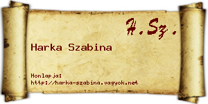 Harka Szabina névjegykártya
